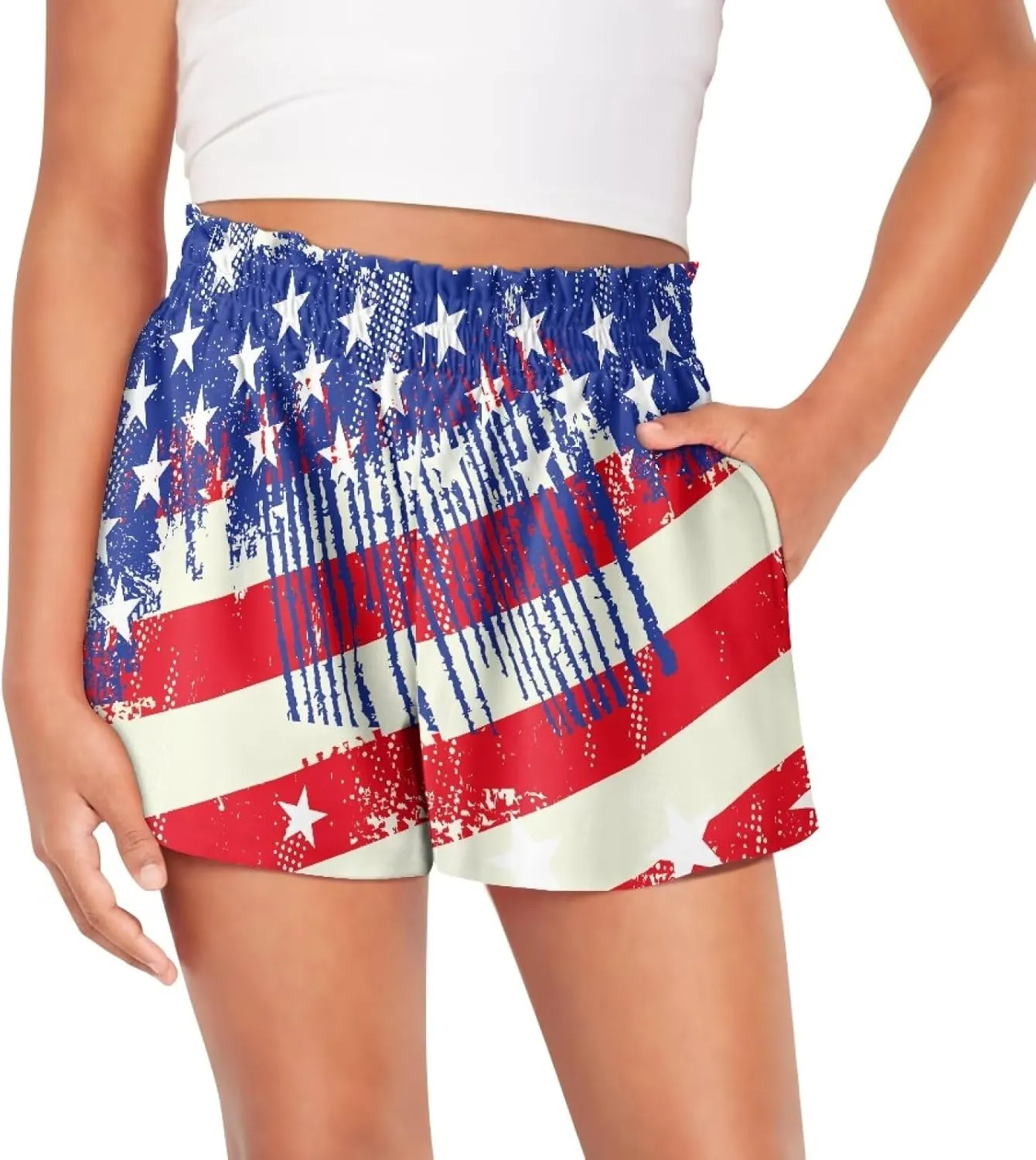 Xpyiqun Flowy Shorts Girls High Waist Butterfly Shorts 2 in 1 Running Athletic Shorts Spandex Liner Skirts Summer