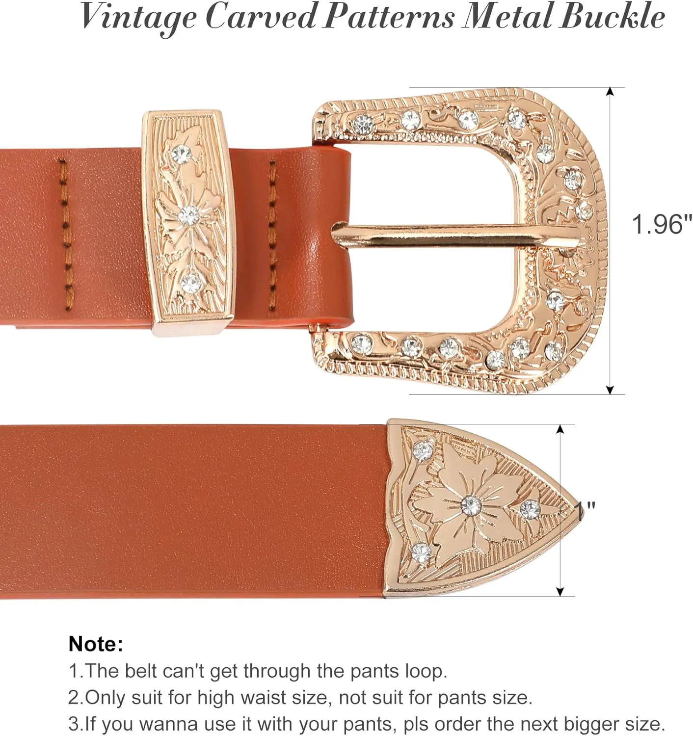 XZQTIVE Women Leather Belt Ladies Vintage Western Belt Retro Cowgirl Leather Belt Black Waist Belt for Pants Jeans Dresses
