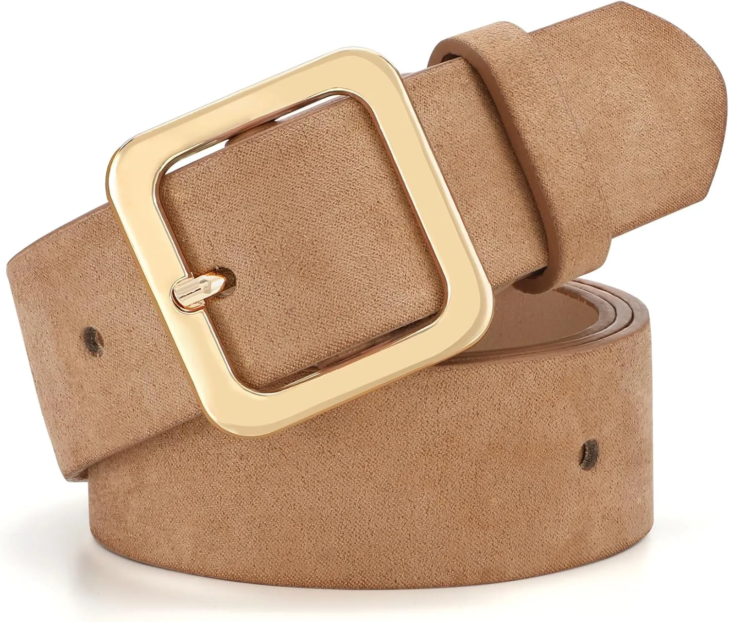 XZQTIVE Women’s Leather Belts for Jeans Pants Dresses Fashion Ladies Black Belt with Square Buckle