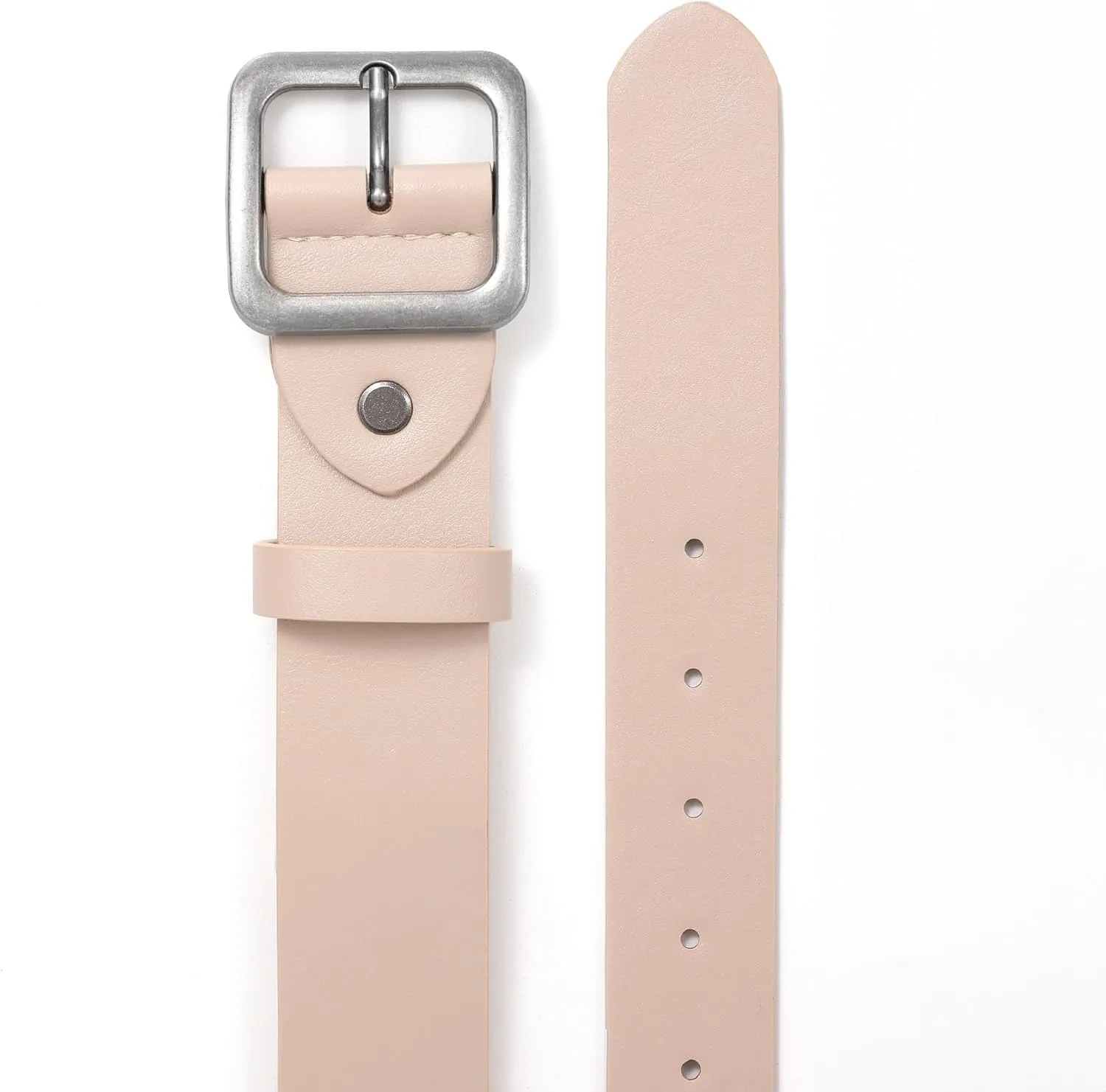 XZQTIVE Women’s Leather Belts for Jeans Pants Dresses Fashion Ladies Black Belt with Square Buckle