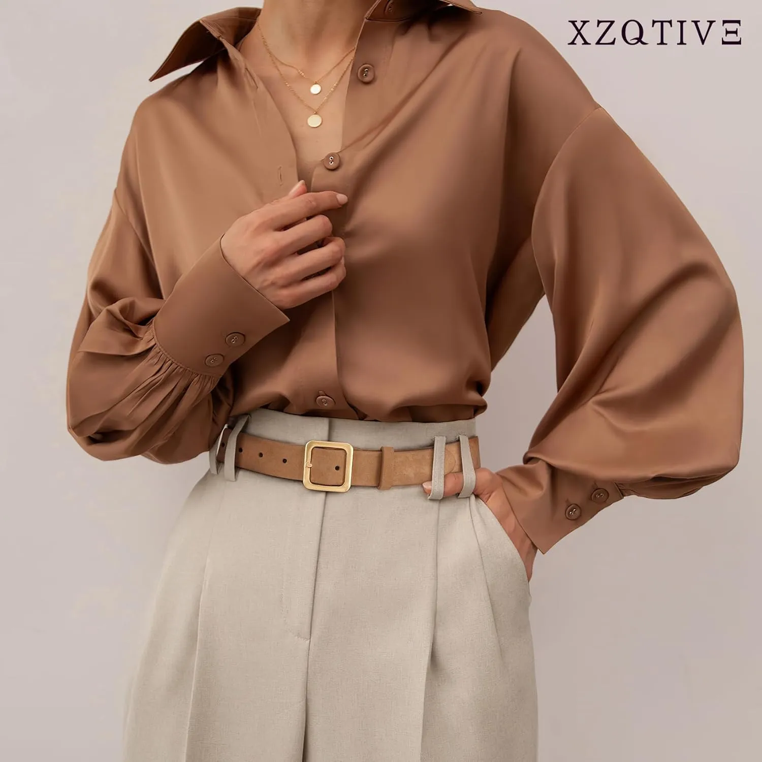 XZQTIVE Women’s Leather Belts for Jeans Pants Dresses Fashion Ladies Black Belt with Square Buckle