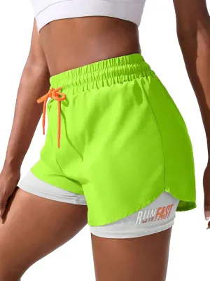 YOAKUKA Women's 2 in 1 Workout Shorts Gym Workout Yoga Running Biker Tennis Skirts Clothes Summer
