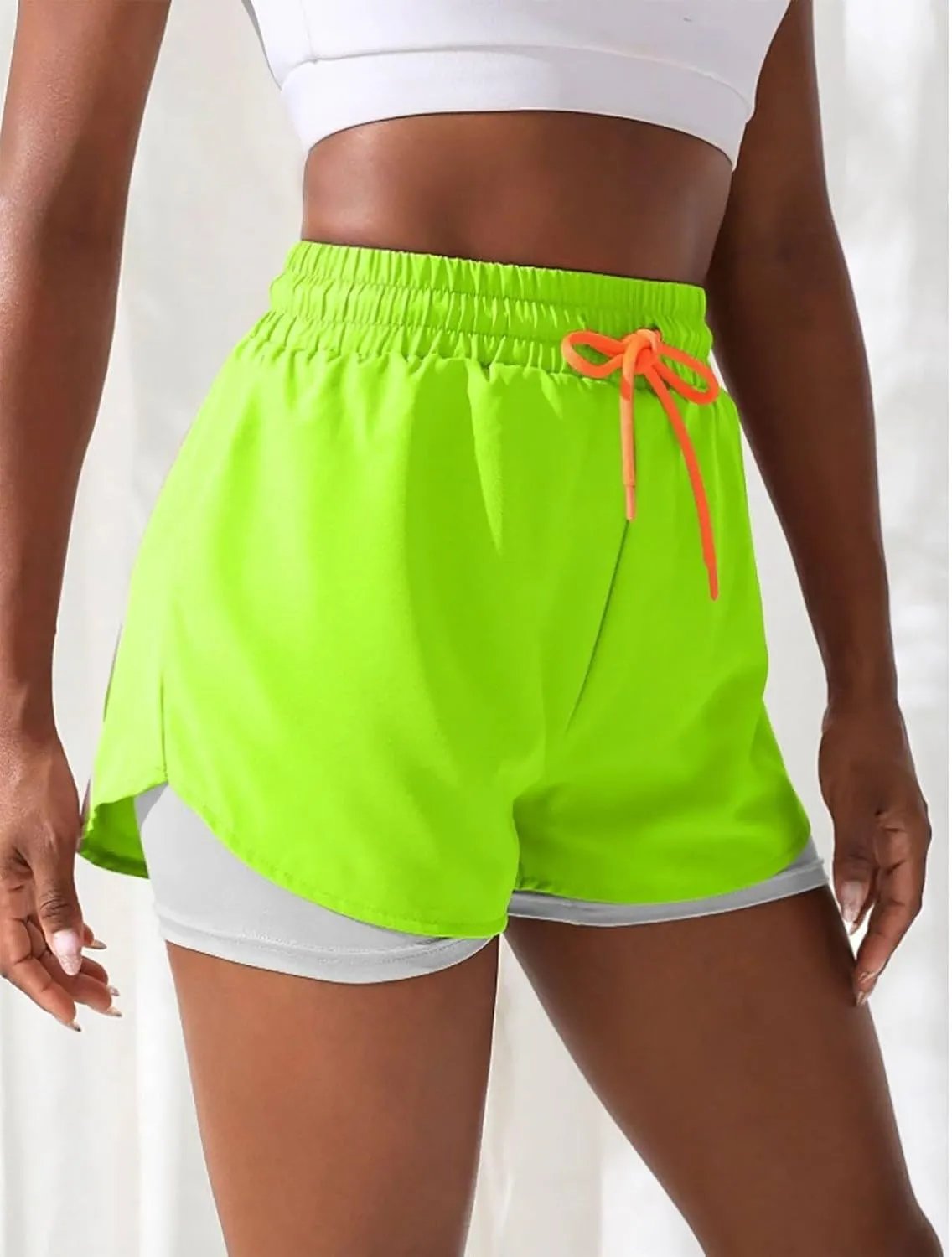 YOAKUKA Women's 2 in 1 Workout Shorts Gym Workout Yoga Running Biker Tennis Skirts Clothes Summer