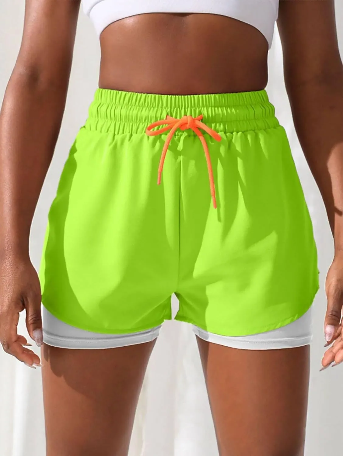 YOAKUKA Women's 2 in 1 Workout Shorts Gym Workout Yoga Running Biker Tennis Skirts Clothes Summer