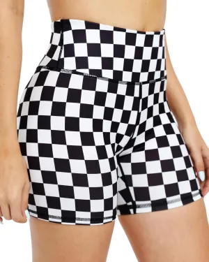 ZLLW Women's High Waist Cute Print Workout Yoga Shorts, 5 inch Squat Proof Biker Shorts Stretch Athletic Running Shorts